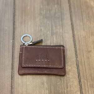 Fossil brown leather card wallet.
